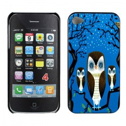 iPhone 4S 4 Night Owl Design Hard Case (Three Owl)